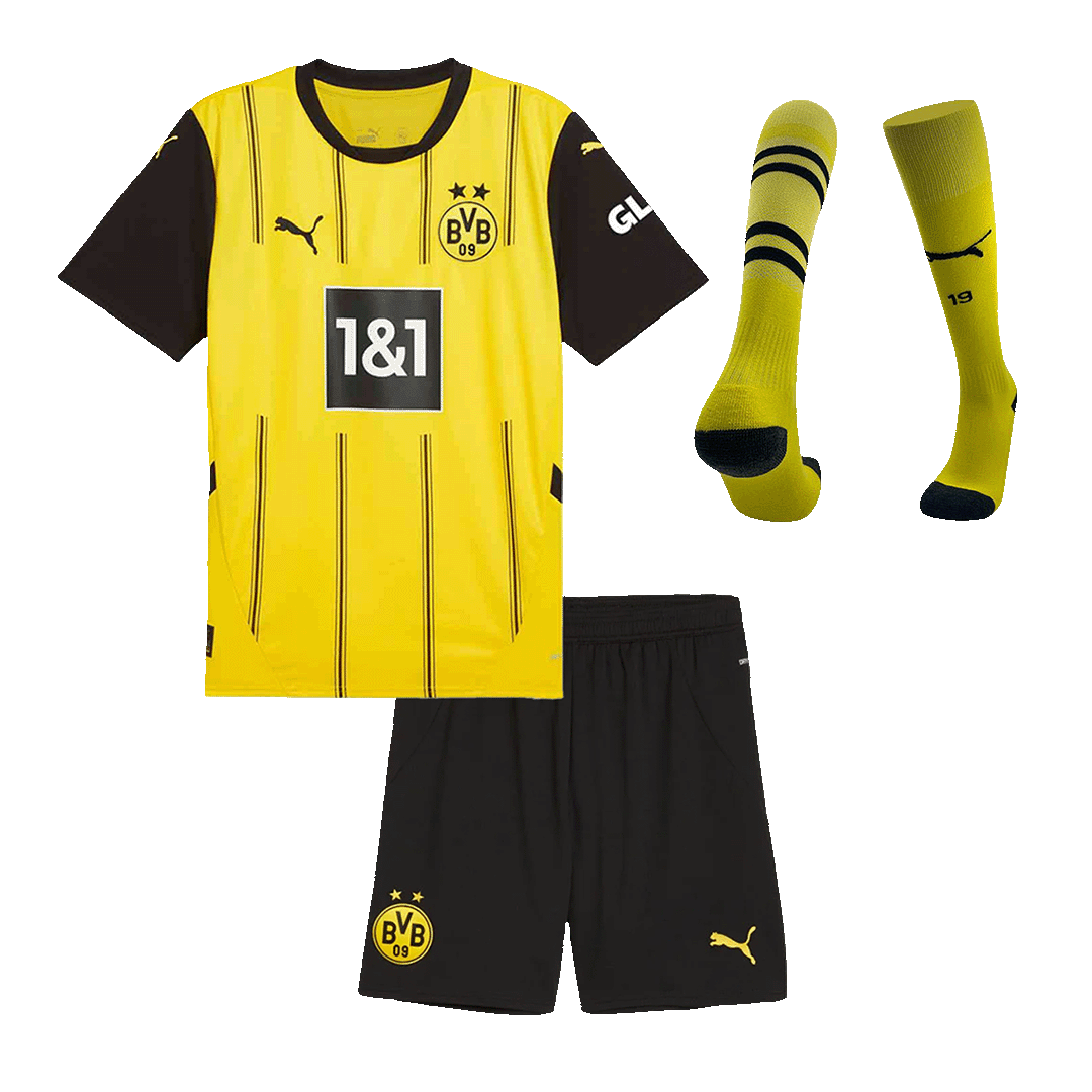 Kid's Borussia Dortmund Home Soccer Jersey Kit(Jersey+Shorts+Socks) 2024/25