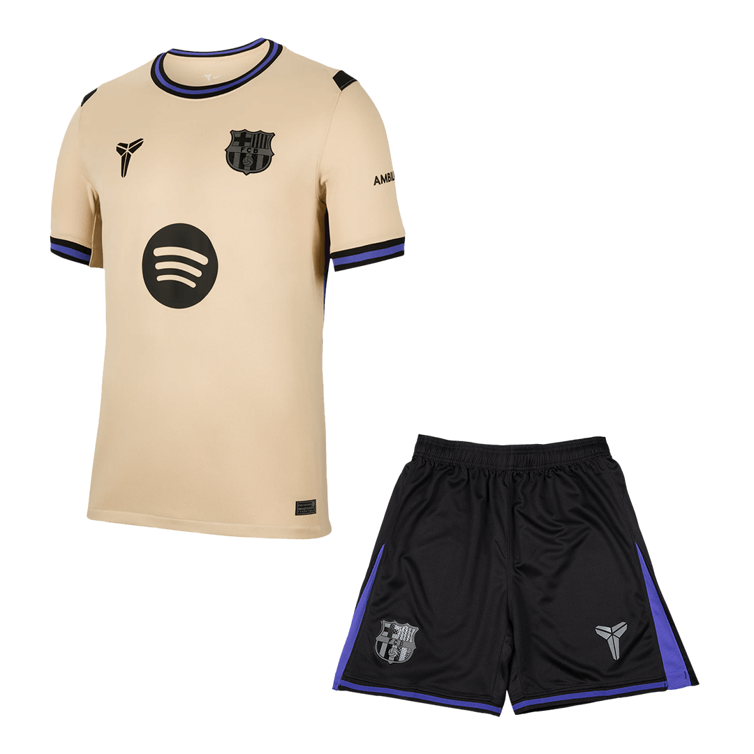 Barcelona Away Soccer Jersey Kit(Jersey+Shorts) 2025/26 Yellow&Black