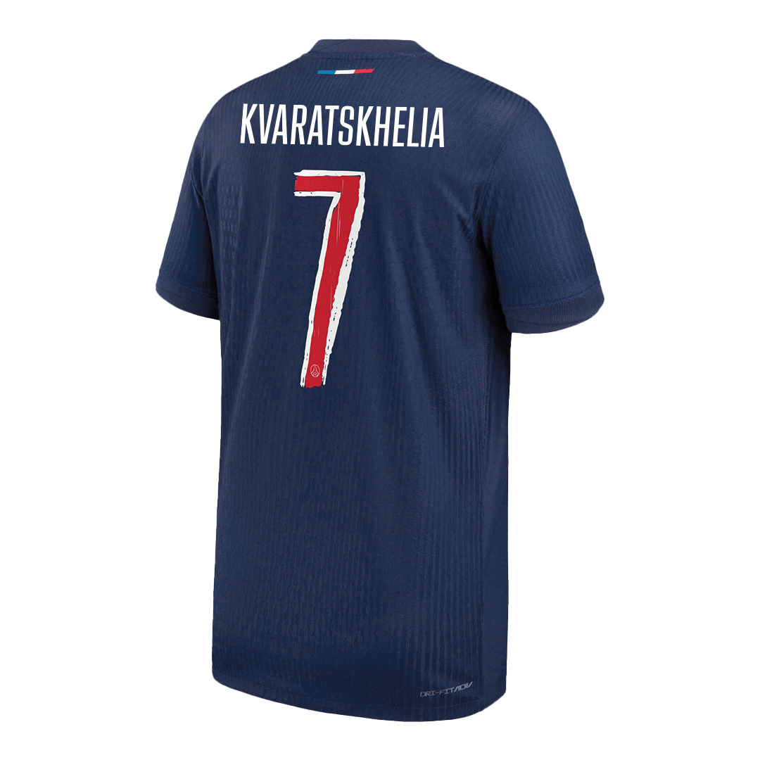 Authentic KVARATSKHELIA #7 PSG Home Soccer Jersey 2024/25 Navy - UCL