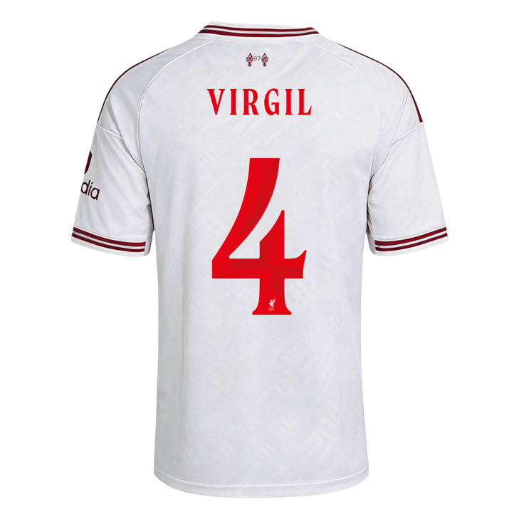 VIRGIL #4 Liverpool Away Soccer Jersey 2026/27 White - UCL