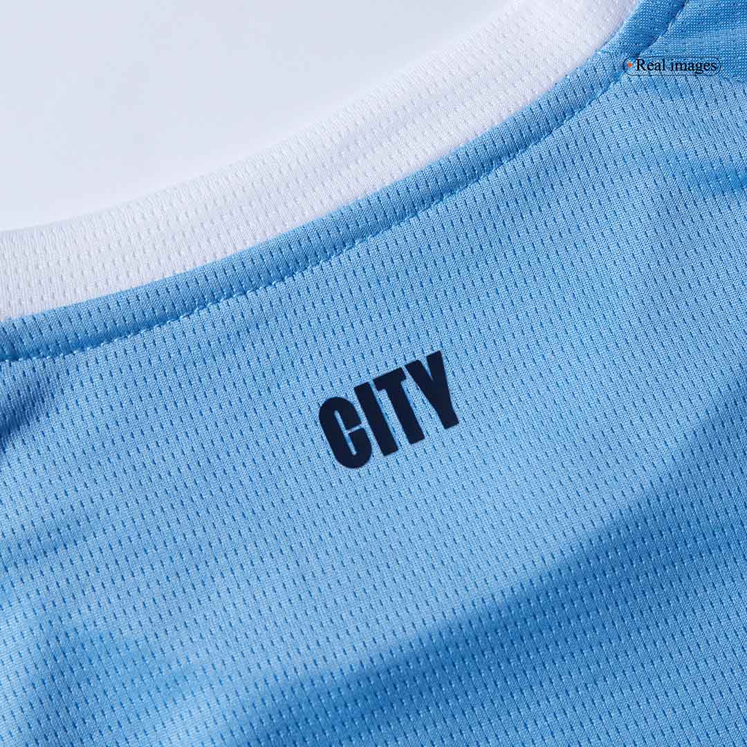 Kid's Manchester City Home Soccer Jersey Kit(Jersey+Shorts+Socks) 2025/26 Blue