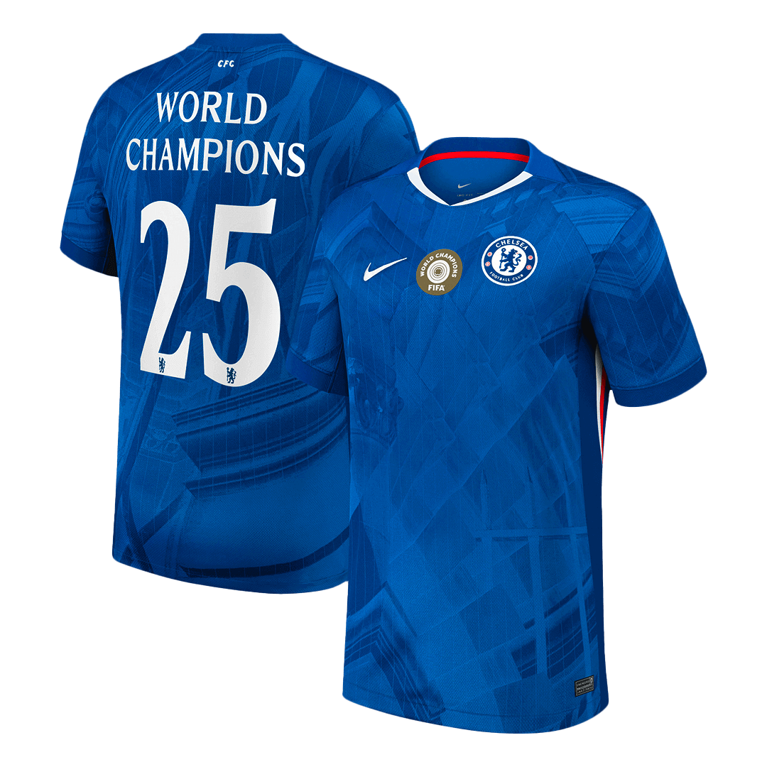 WORLD CHAMPIONS #25 Chelsea Home Soccer Jersey 2025/26 Blue - with chest badge