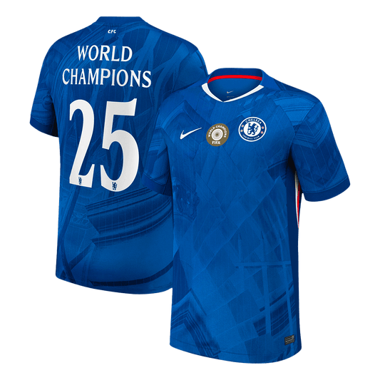 WORLD CHAMPIONS #25 Chelsea Home Soccer Jersey 2025/26 Blue - with chest badge