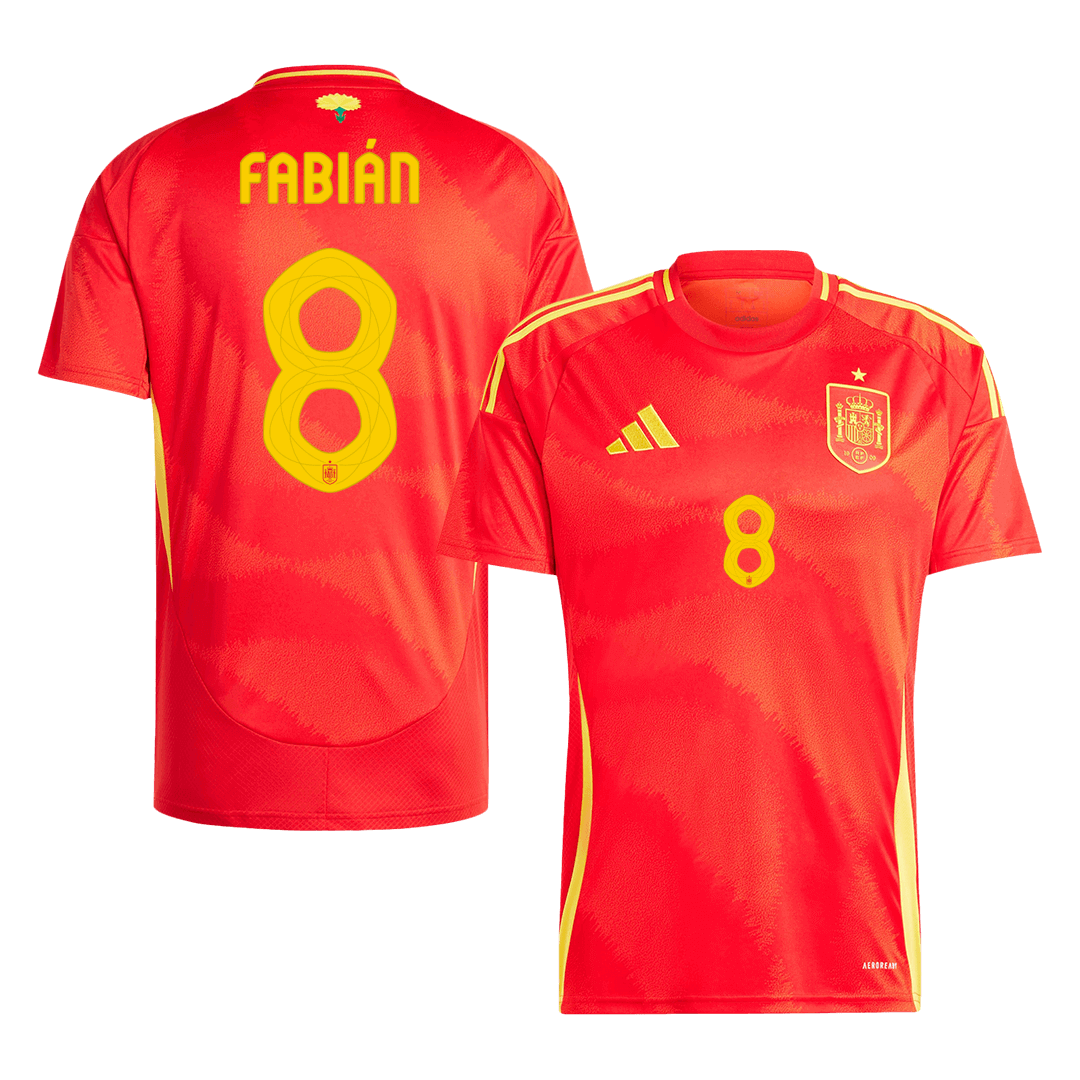 FABIÁN #8 Spain Home Soccer Jersey Euro 2024
