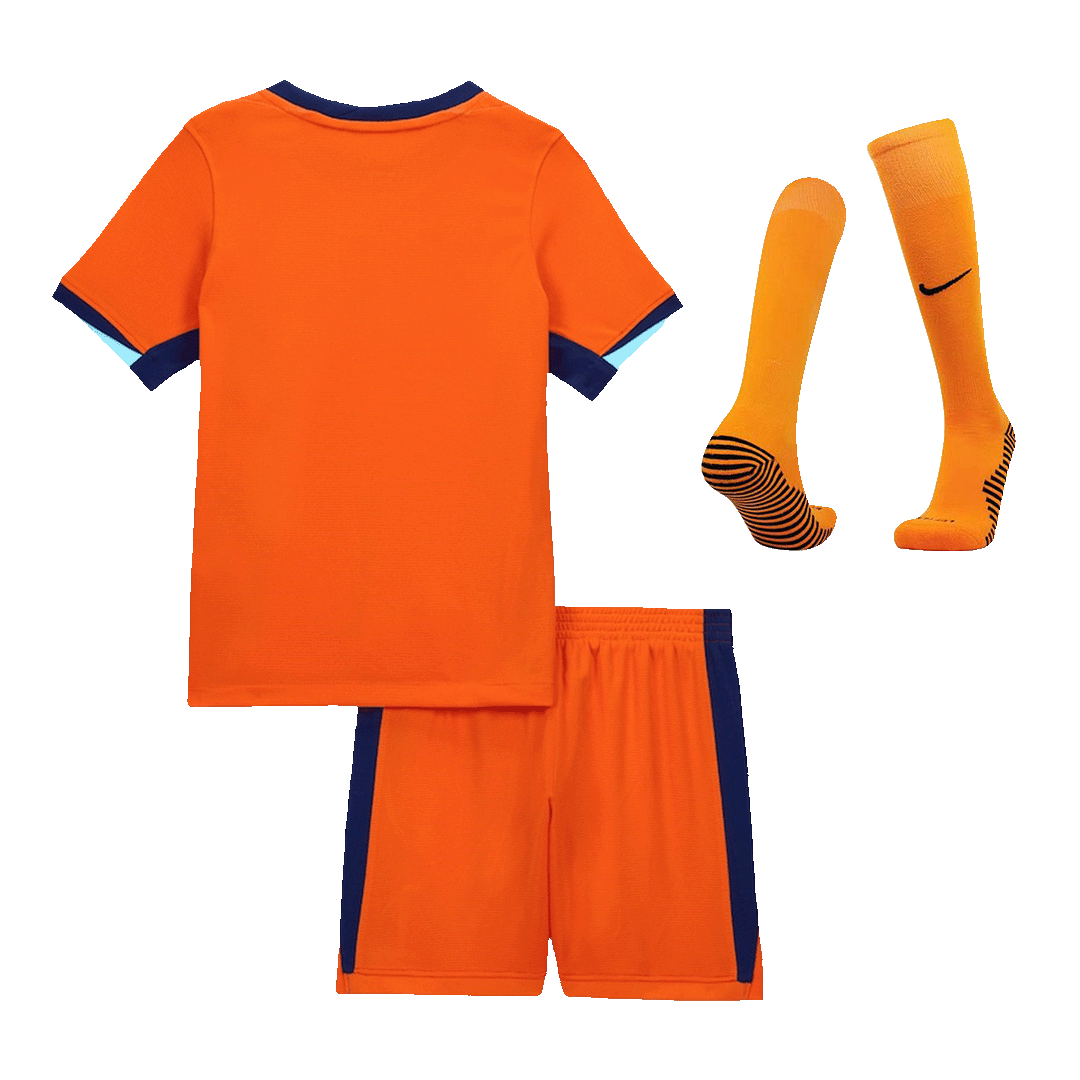 Kid's Netherlands Home Soccer Jersey Kit(Jersey+Shorts+Socks) Euro 2024