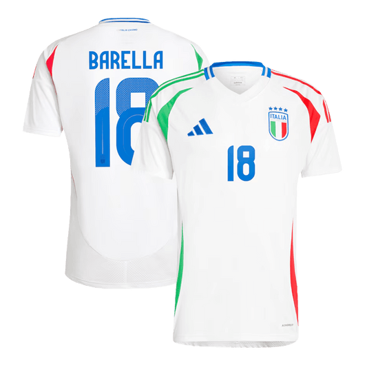BARELLA #18 Italy Away Soccer Jersey Euro 2024