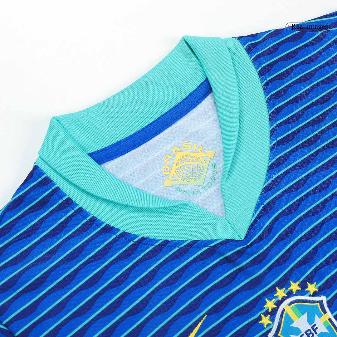 Kid's Brazil Away Soccer Jersey Kit(Jersey+Shorts+Socks) Copa America 2024