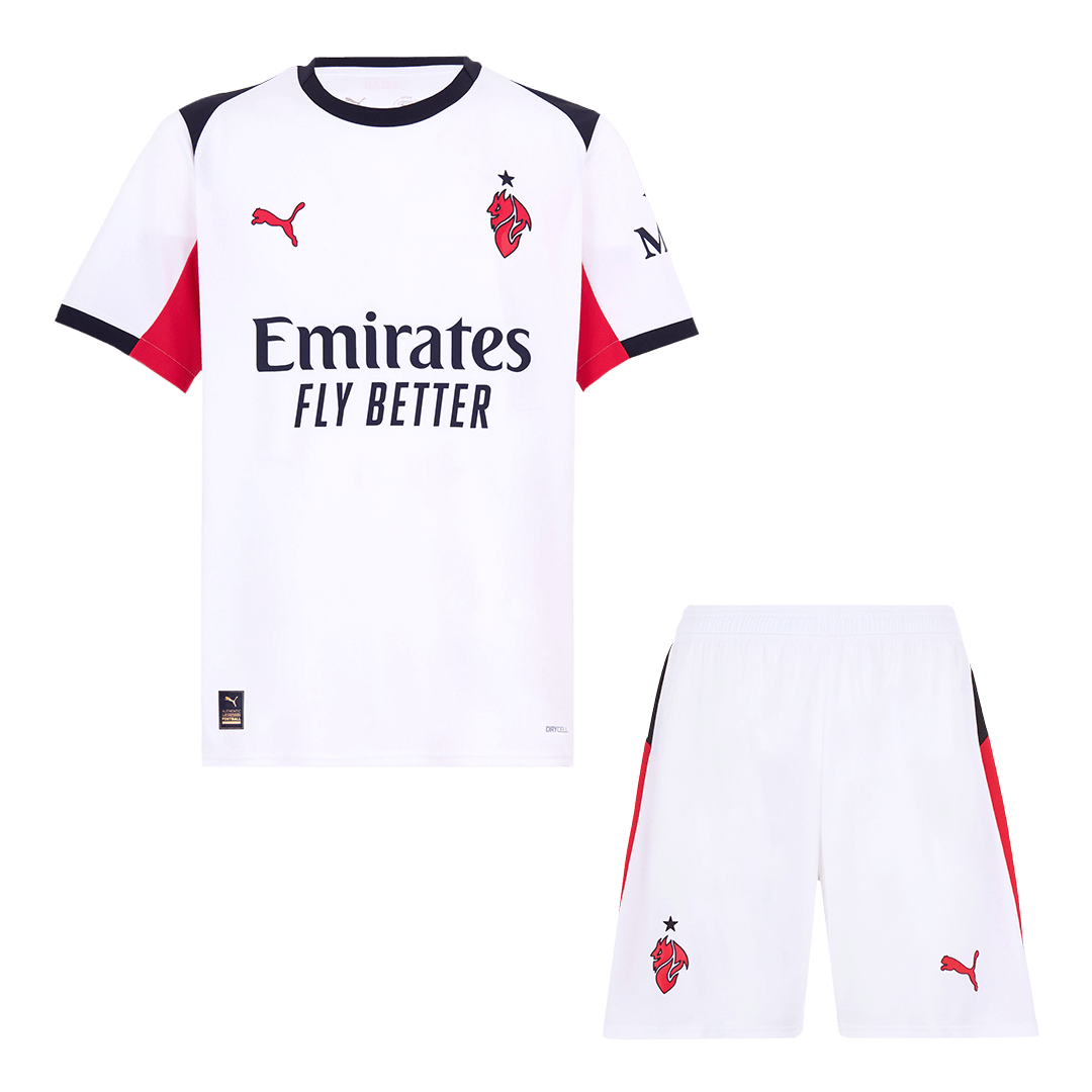 AC Milan Away Soccer Jersey Kit(Jersey+Shorts) 2025/26 White
