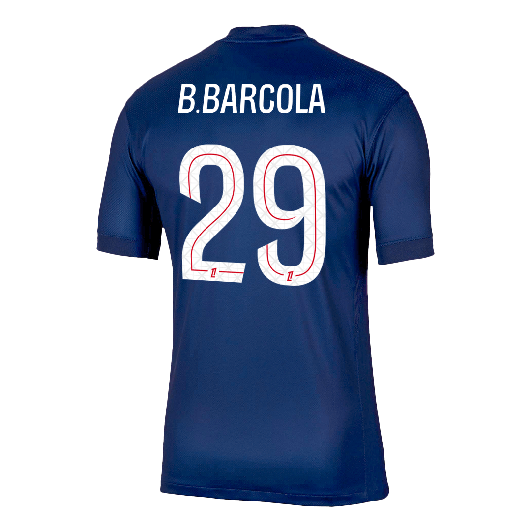 B.BARCOLA #29 PSG Home Soccer Jersey 2025/26 Navy