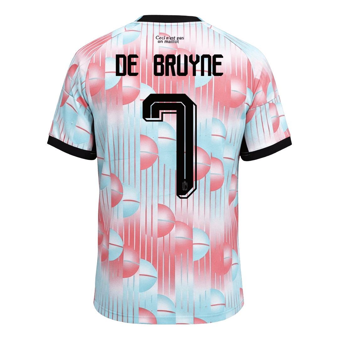 DE BRUYNE #7 Belgium Away Soccer Jersey World Cup 2026 Blue&Pink