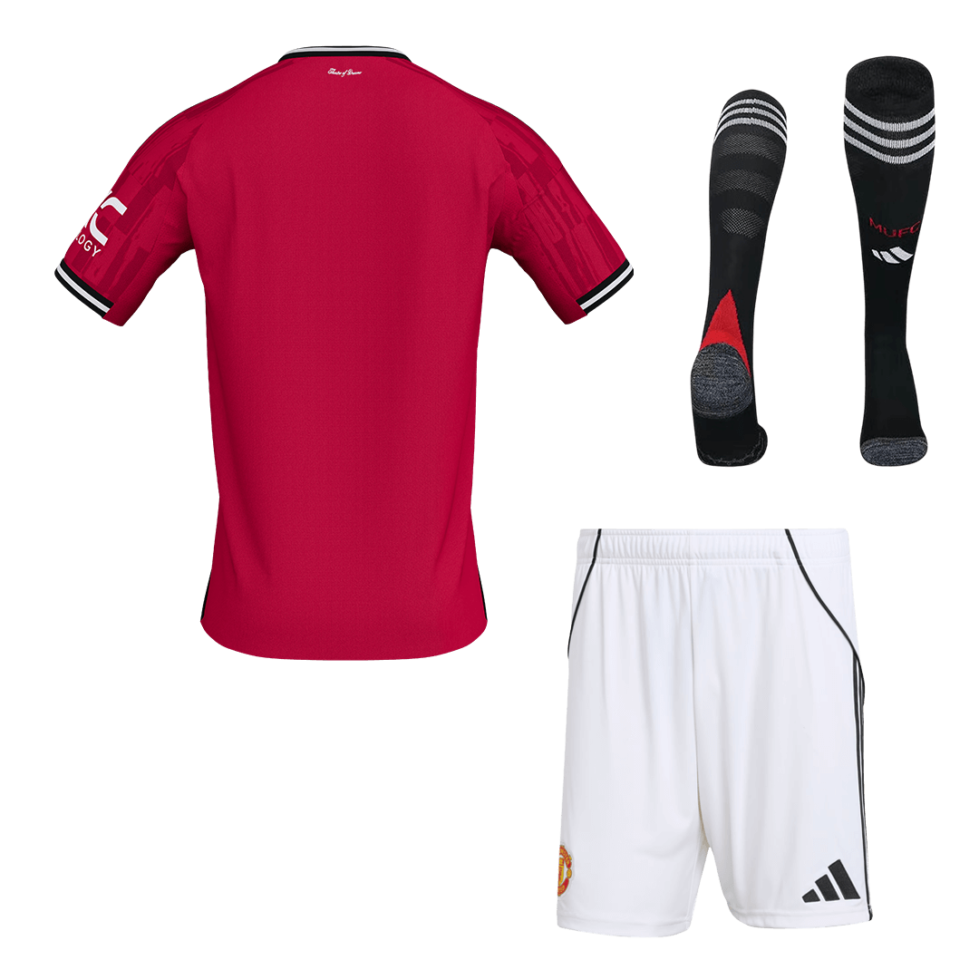 Manchester United Home Soccer Jersey Kit(Jersey+Shorts+Socks) 2025/26 Red
