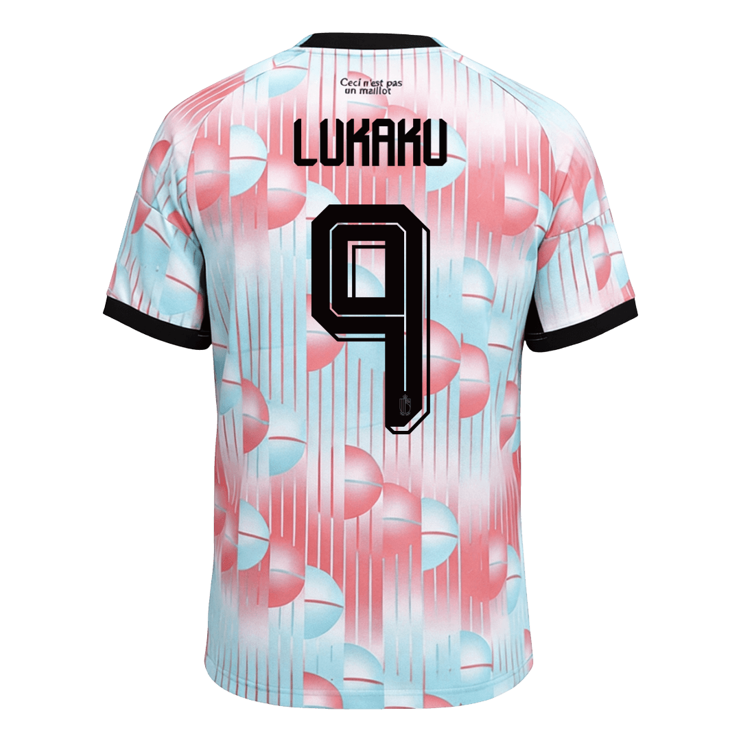 LUKAKU #9 Belgium Away Soccer Jersey World Cup 2026 Blue&Pink