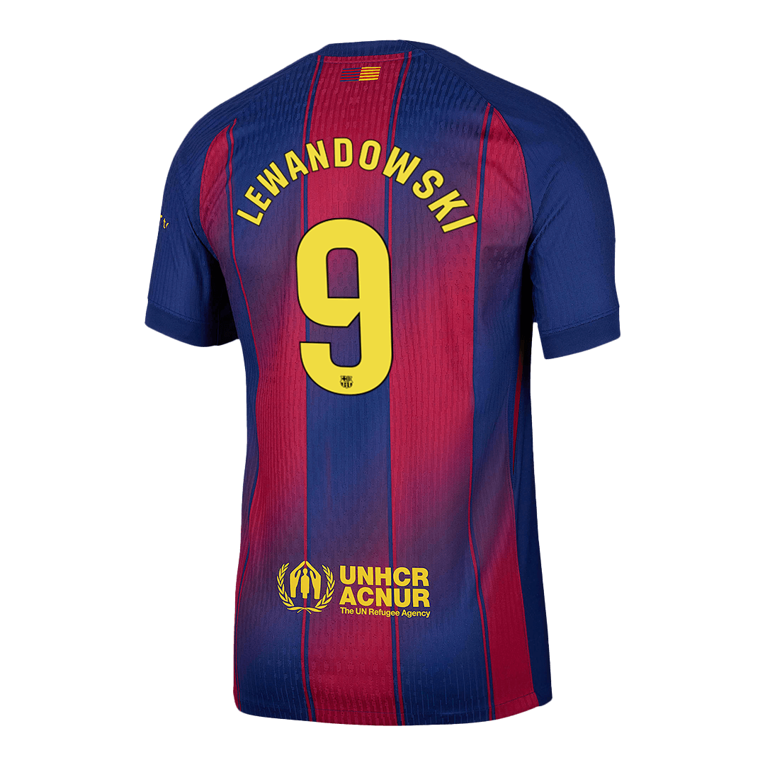 Authentic LEWANDOWSKI #9 Barcelona Home Soccer Jersey 2025/26 Red&Blue