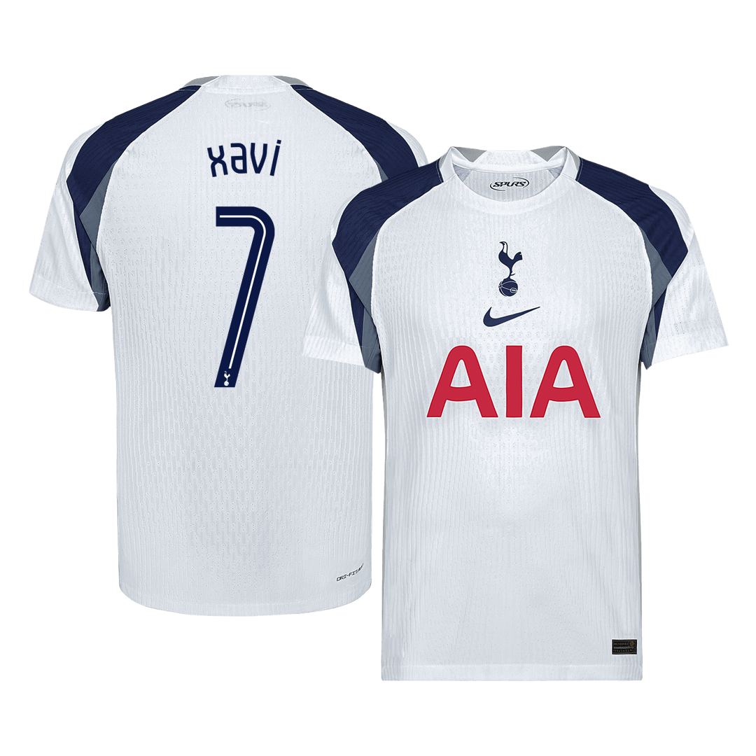 XAVI #7 Authentic Tottenham Hotspur Home Soccer Jersey 2025/26 White - UCL