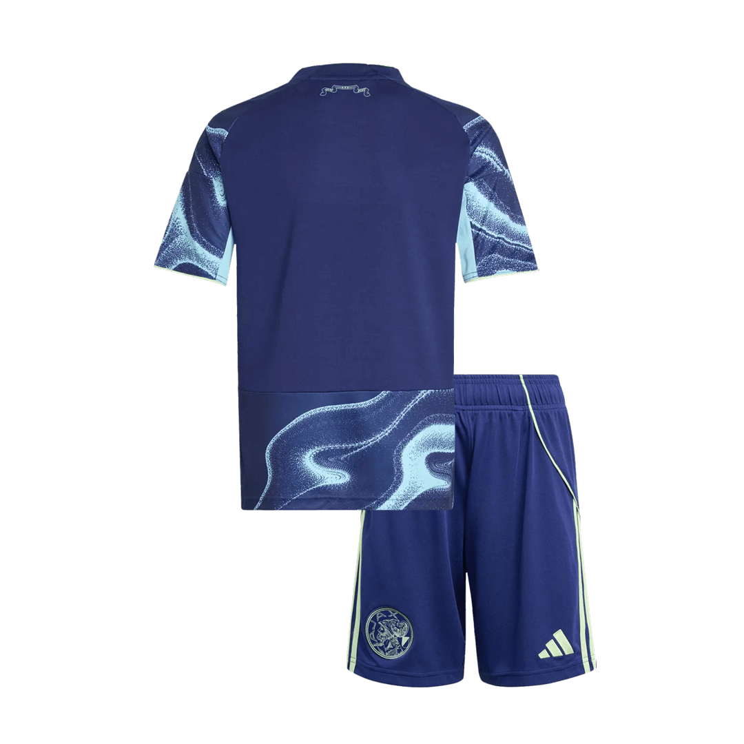Kid's Ajax Away Soccer Jersey Kit(Jersey+Shorts) 2025/26 Navy