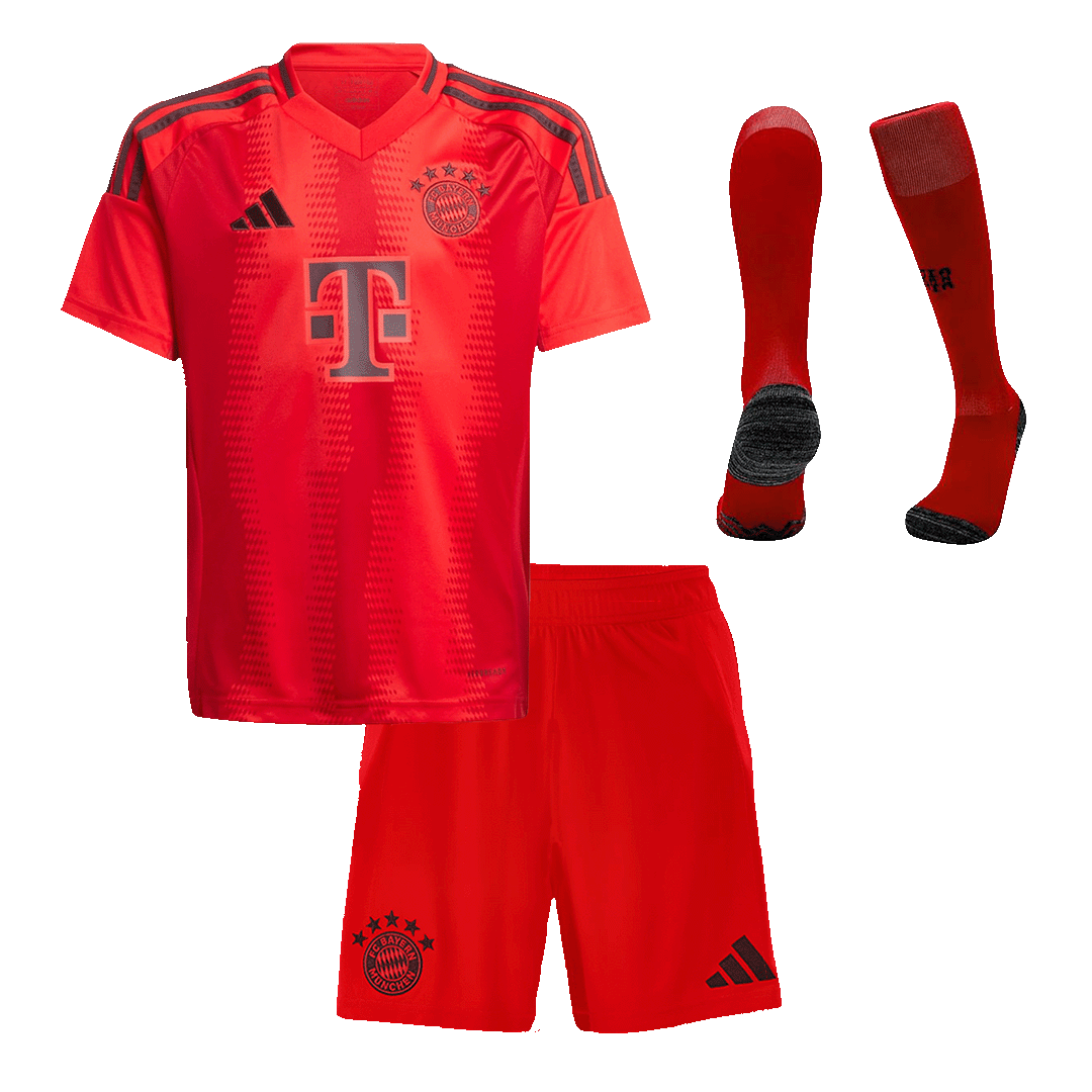 Kid's Bayern Munich Home Soccer Jersey Kit(Jersey+Shorts+Socks) 2024/25 Red