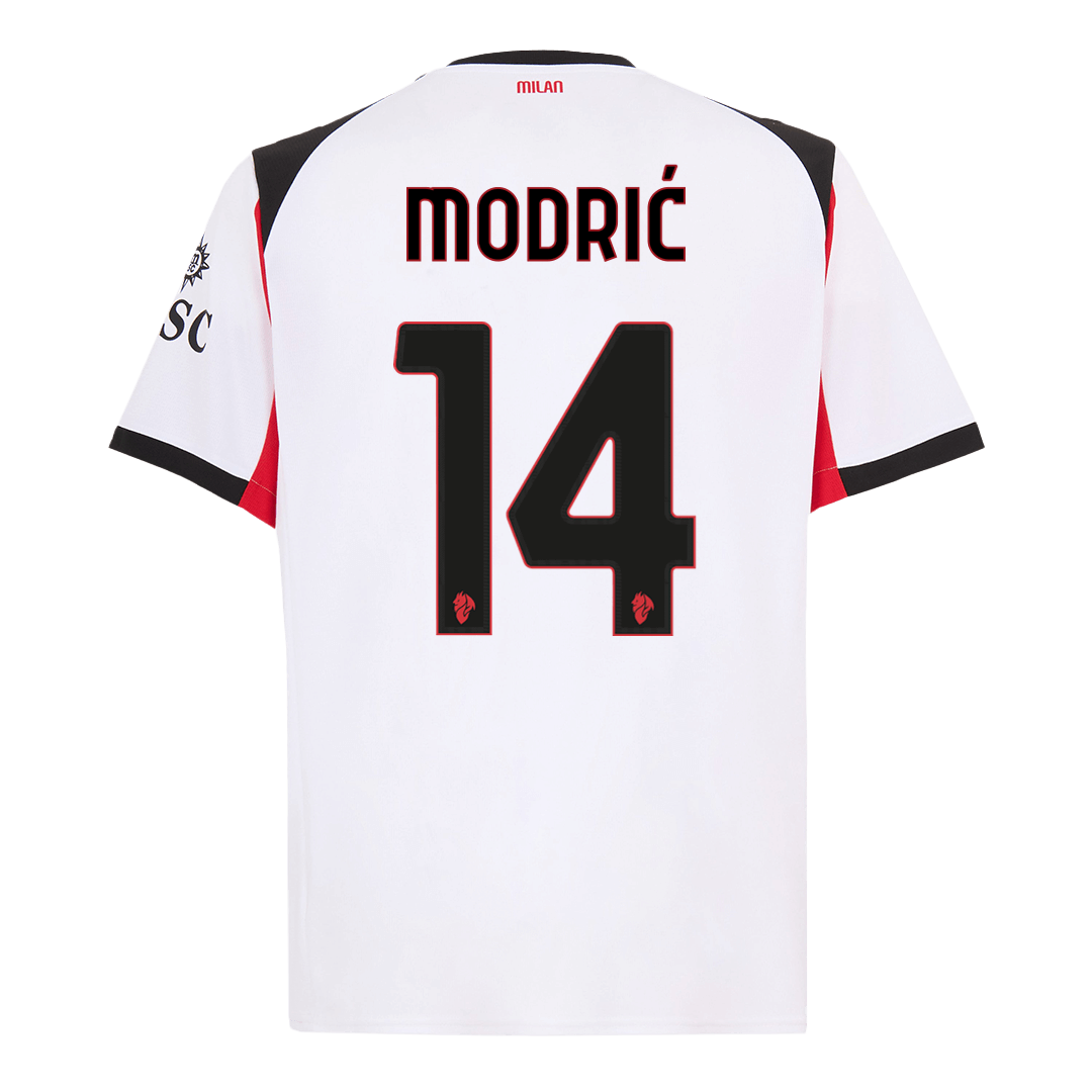 MODRIĆ #14 AC Milan Away Soccer Jersey 2025/26 White