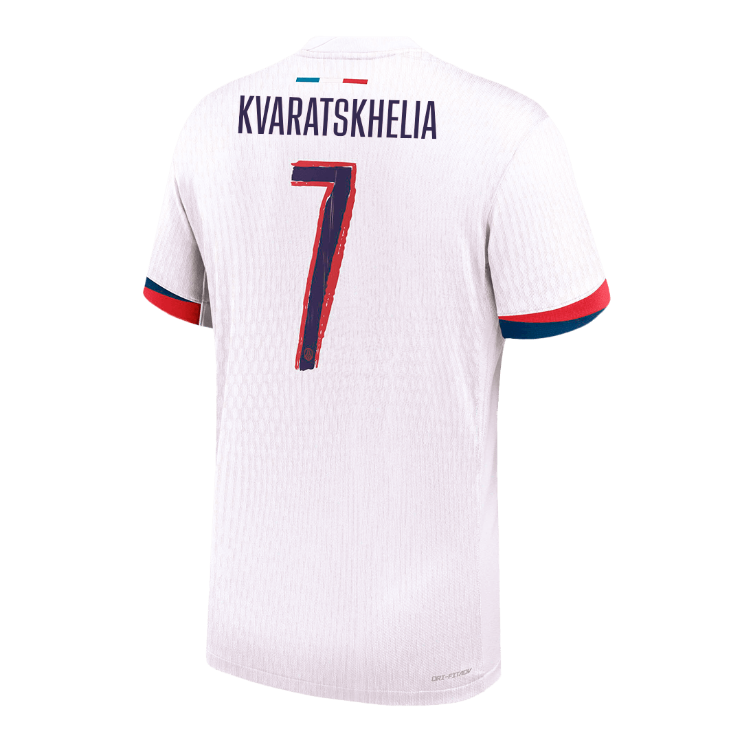 Authentic KVARATSKHELIA #7 PSG Away Soccer Jersey 2024/25 White - UCL
