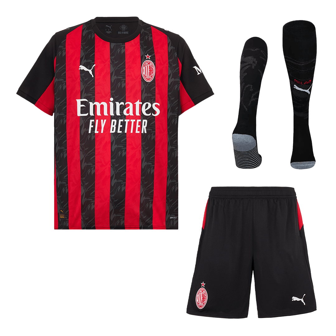 AC Milan Home Soccer Jersey Kit(Jersey+Shorts+Socks) 2025/26