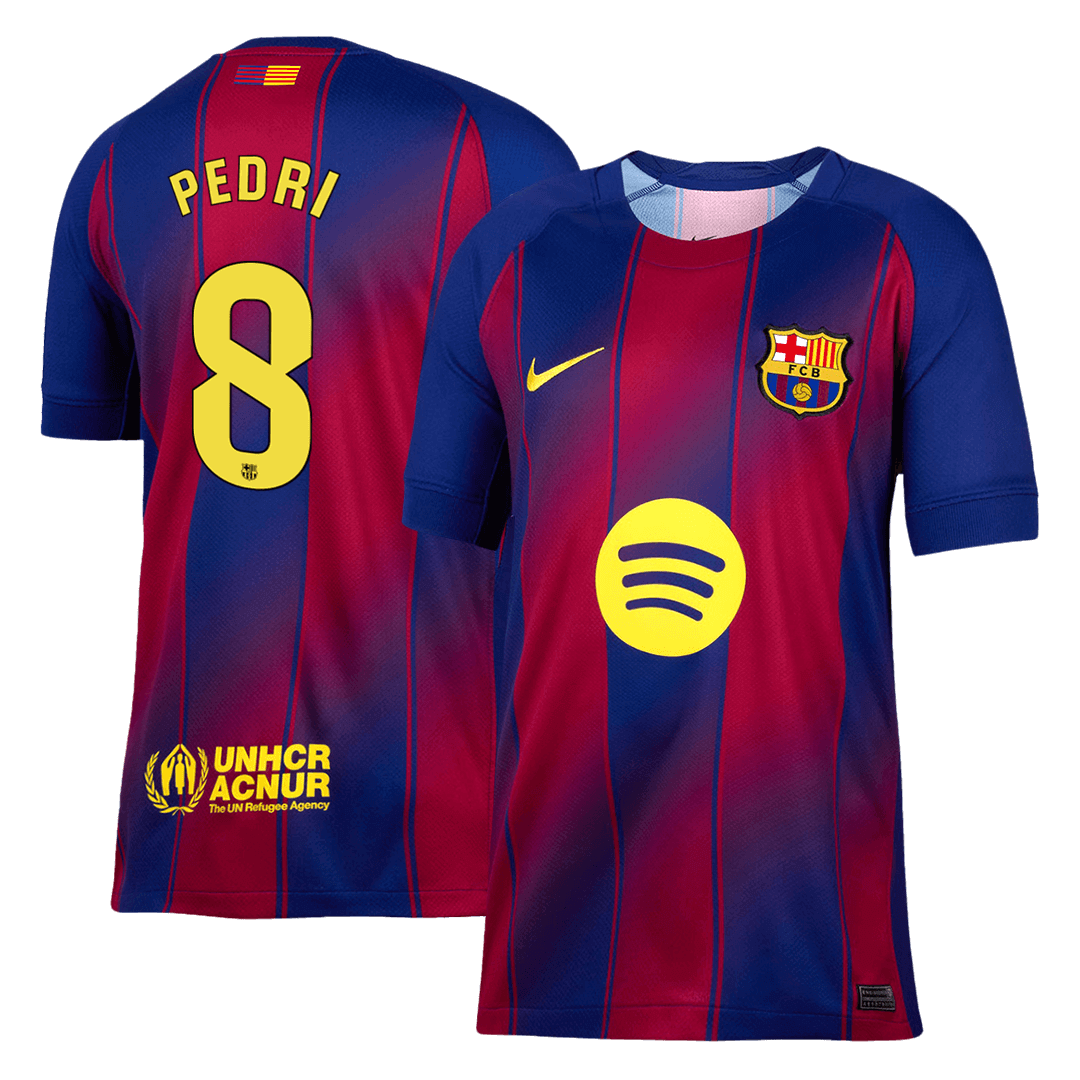 PEDRI #8 Barcelona Home Soccer Jersey 2025/26 Red&Blue