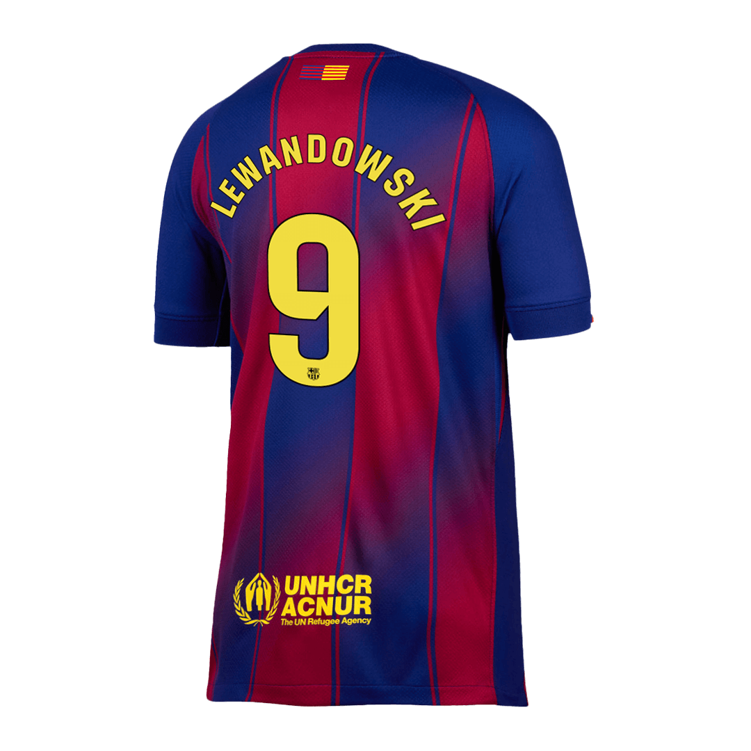 LEWANDOWSKI #9 Barcelona Home Soccer Jersey 2025/26 Red&Blue