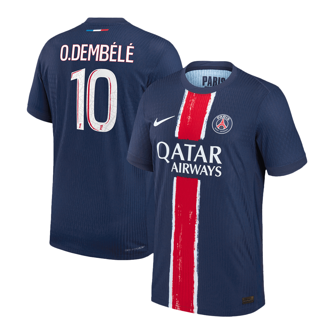 O.DEMBÉLÉ #10 Authentic PSG Home Soccer Jersey 2024/25 Navy