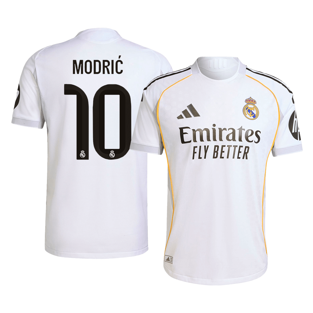 MODRIĆ #10 Authentic Real Madrid Home Soccer Jersey 2025/26 White