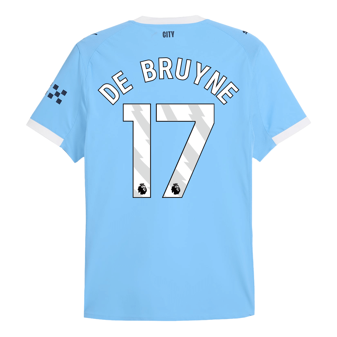 Authentic DE BRUYNE #17 Manchester City Home Soccer Jersey 2025/26 Blue