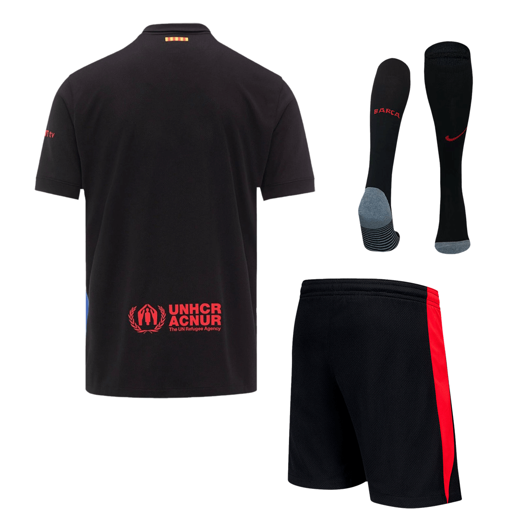Barcelona Away Soccer Jersey Kit(Jersey+Shorts+Socks) 2024/25
