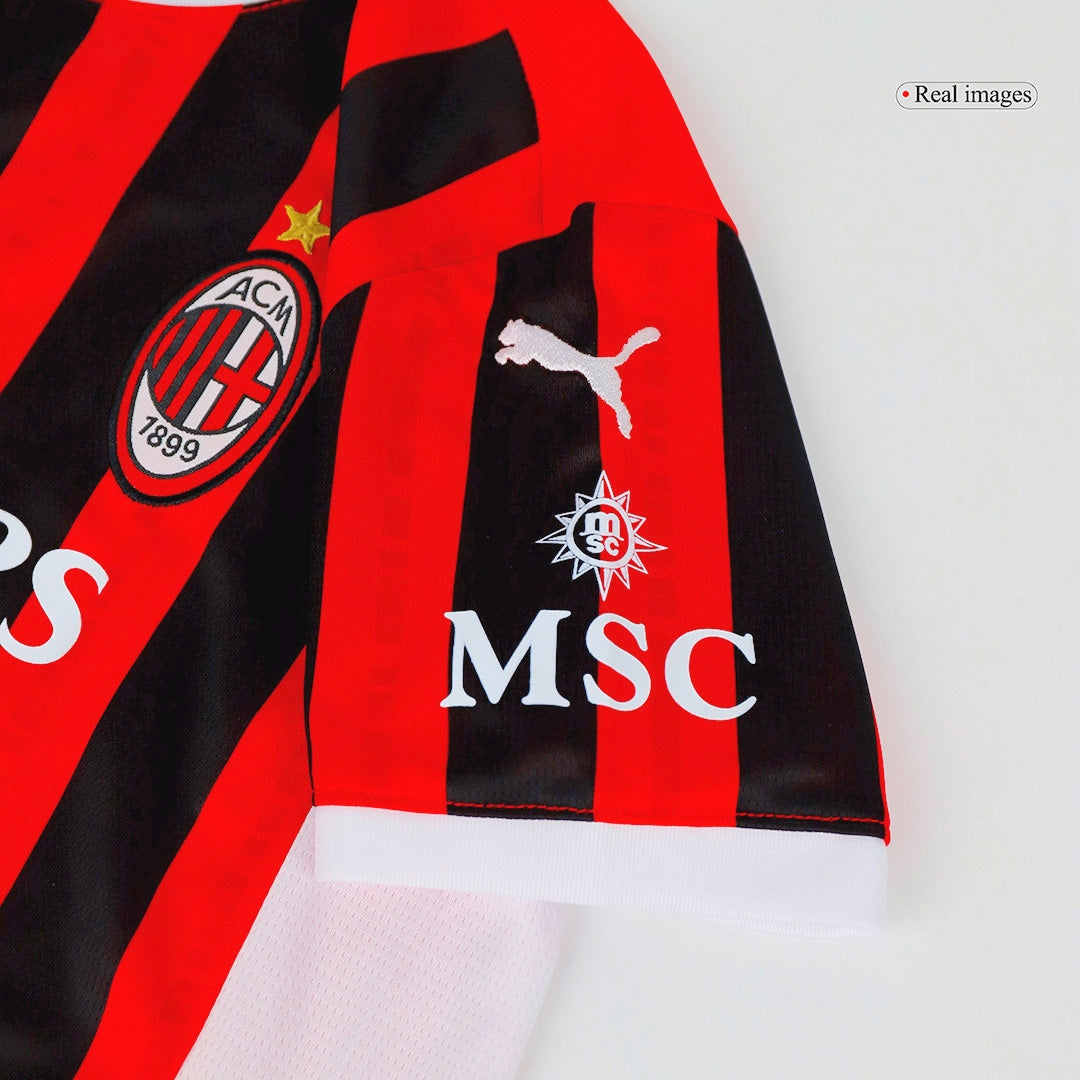Kid's AC Milan Home Soccer Jersey Kit(Jersey+Shorts) 2024/25