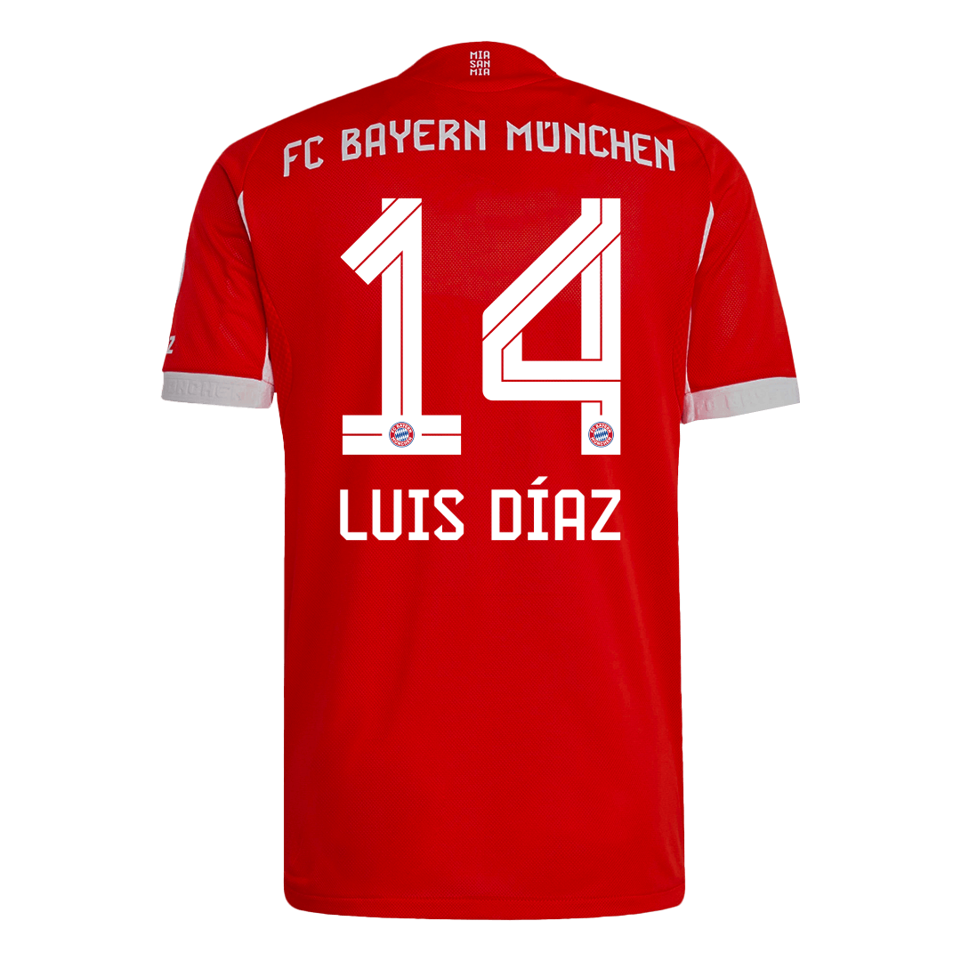 Authentic LUIS DÍAZ #14 Bayern Munich Home Soccer Jersey 2025/26 Red