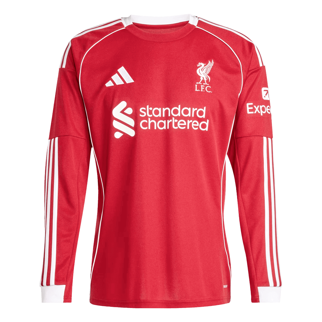 Liverpool Home Long Sleeve Soccer Jersey 25/26 Red