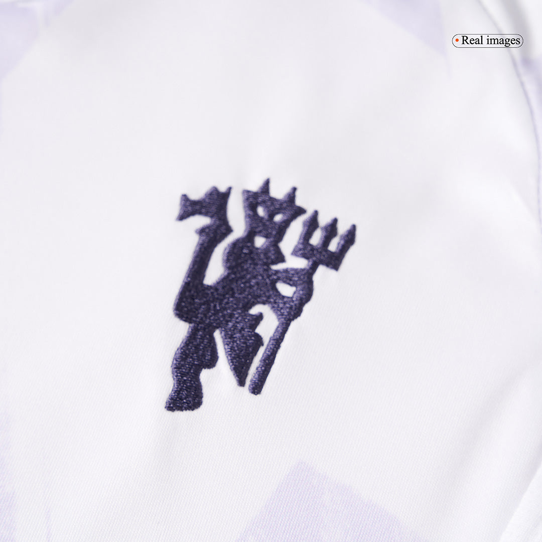 Kid's Manchester United Away Soccer Jersey Kit(Jersey+Shorts+Socks) 2025/26 White