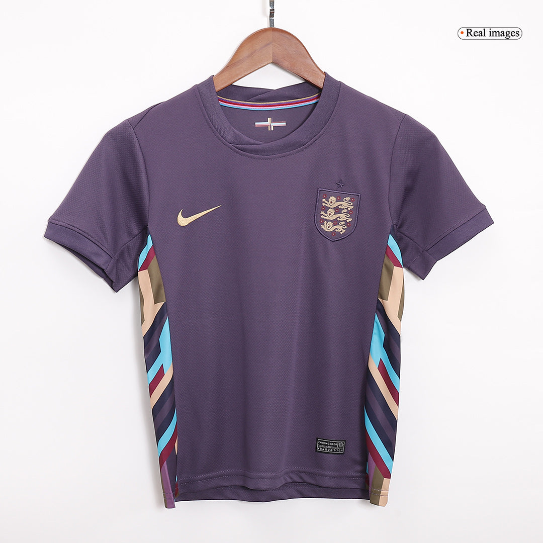 Kid's England Away Soccer Jersey Kit(Jersey+Shorts) Euro 2024