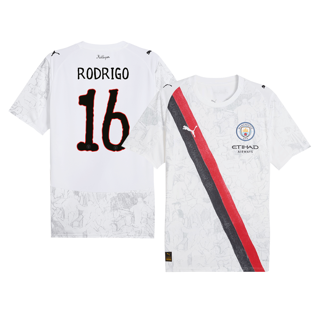 RODRIGO #16 Manchester City KidSuper Soccer Jersey 2025/26 White - Club World Cup