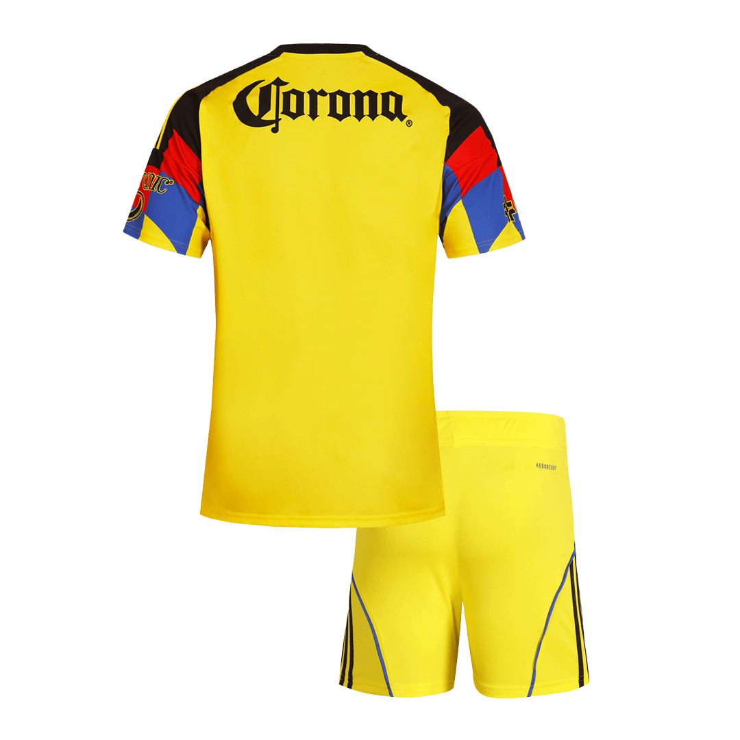 Kid's Club America Home Soccer Jersey Kit(Jersey+Shorts) 2025/26 Yellow