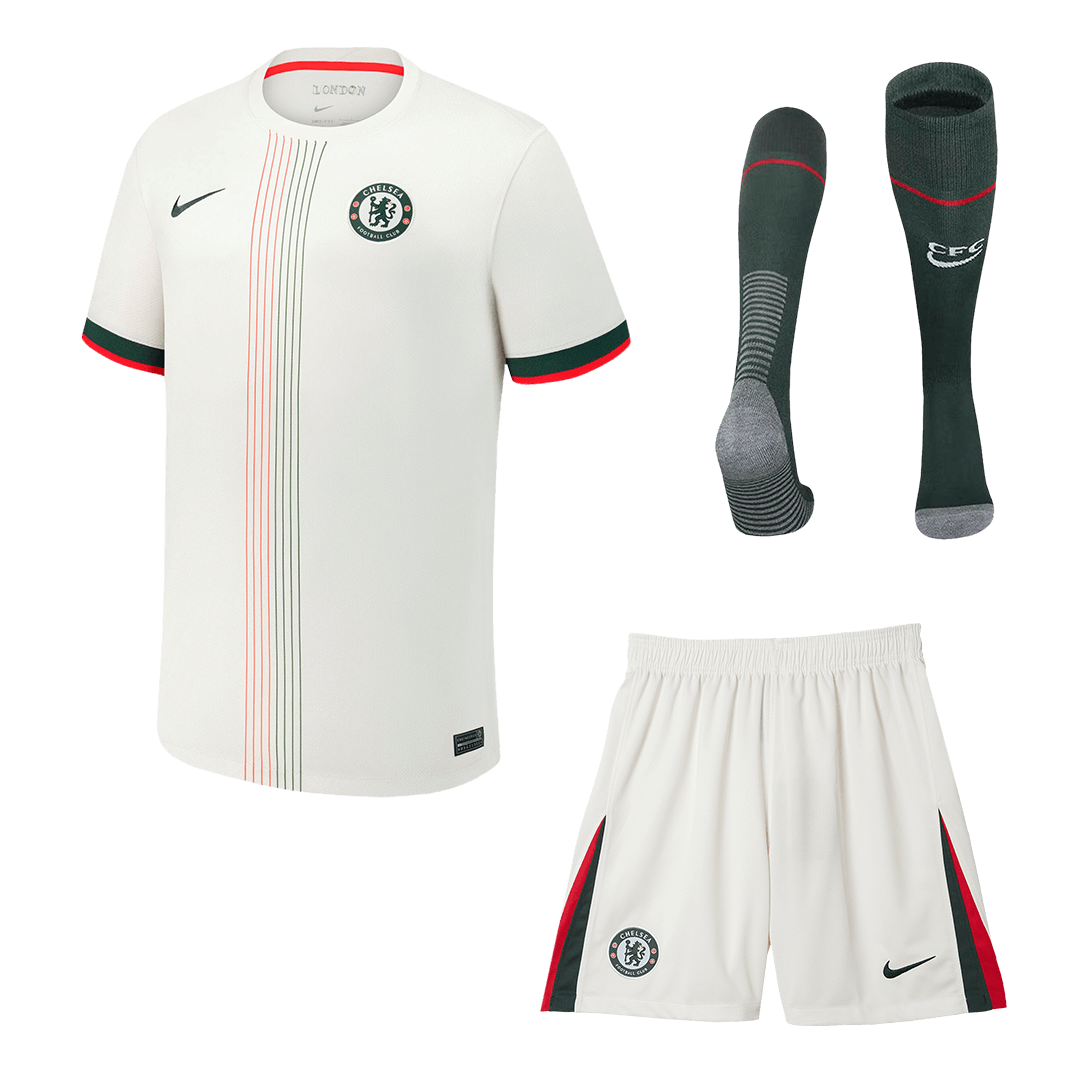 Chelsea Away Soccer Jersey Kit(Jersey+Shorts+Socks) 2025/26 White