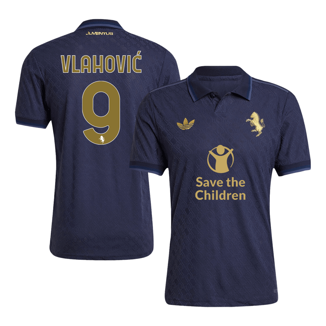 Authentic VLAHOVIĆ #9 Juventus Third Away Soccer Jersey 2024/25 - Save The Children Sponsor