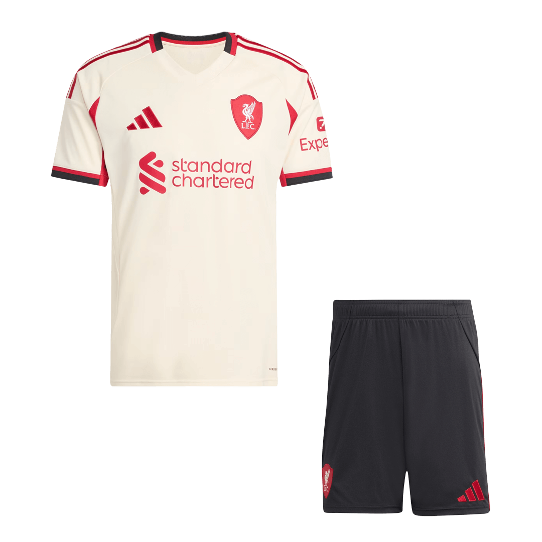 Liverpool Away Soccer Jersey Kit(Jersey+Shorts) 25/26 White