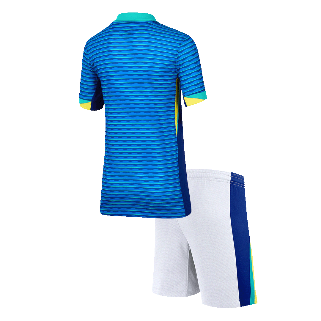 Kid's Brazil Away Soccer Jersey Kit(Jersey+Shorts) Copa America 2024