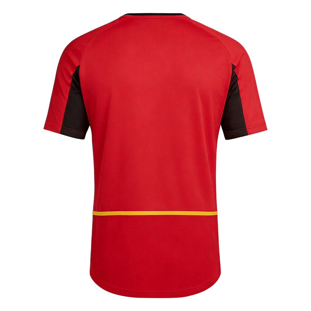 Men Retro Fan Version Belgium Home Soccer Jersey World Cup 2002 Red