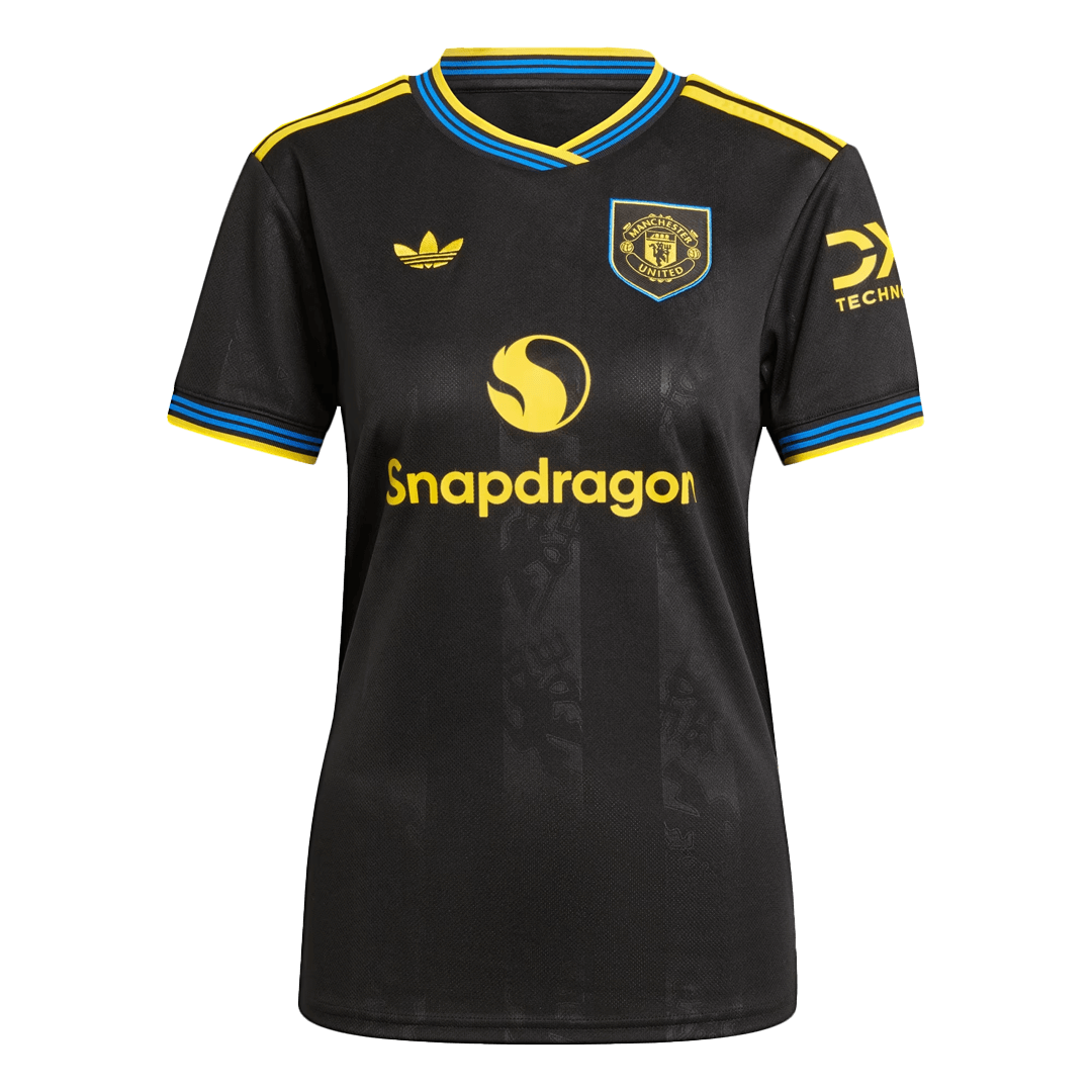 Women's Manchester United Third Away Soccer Jersey 2025/26 Black
