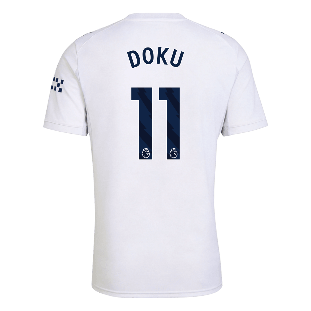 DOKU #11 Manchester City Third Football Jersey 2026/27 White