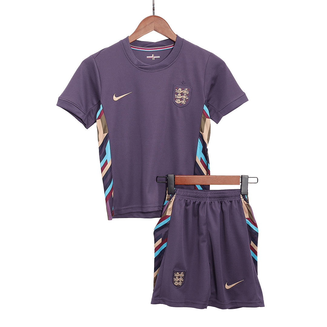 Kid's England Away Soccer Jersey Kit(Jersey+Shorts) Euro 2024