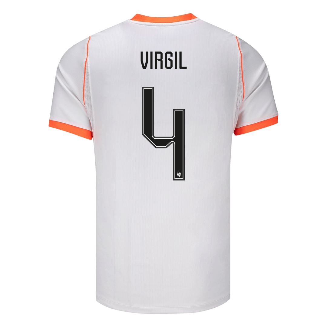 VIRGIL #4 Netherlands Away Soccer Jersey World Cup 2026 White
