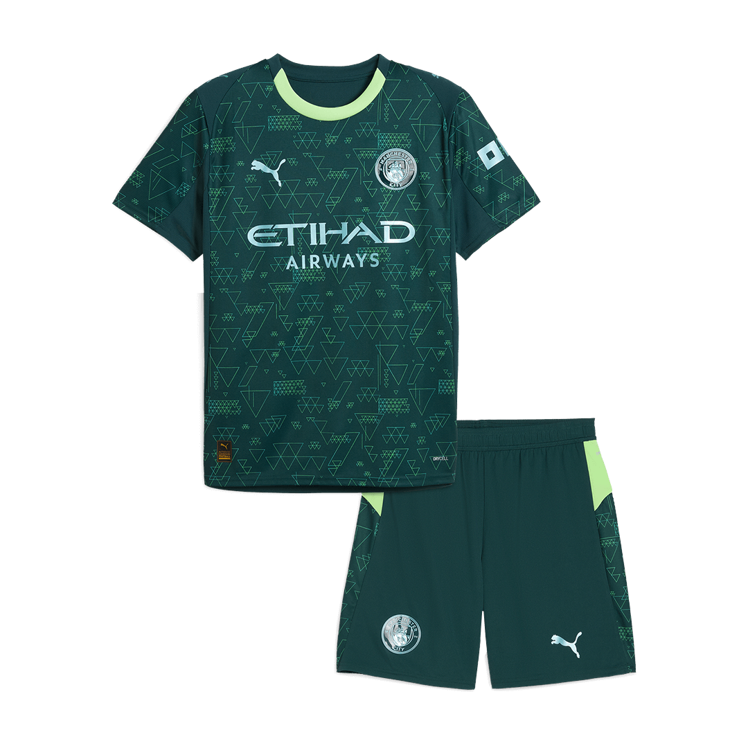 Kid's Manchester City Soccer Jersey Kit(Jersey+Shorts) 2025/26
