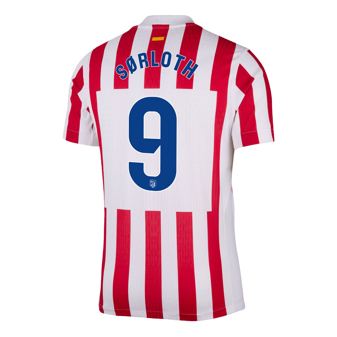 Player Version SØRLOTH #9 Atletico Madrid Home Soccer Jersey 2025/26