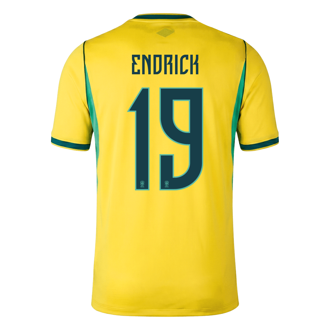 ENDRICK #19 Brazil Home Soccer Jersey World Cup 2026 Yellow