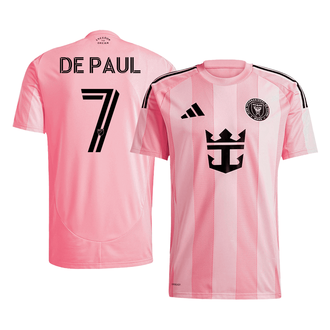 DE PAUL #7 Inter Miami Home Soccer Jersey 2025 Pink