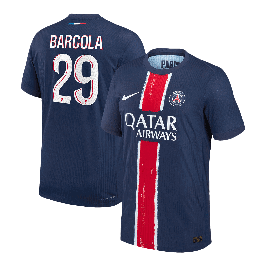 Authentic BARCOLA #29 PSG Home Soccer Jersey 2024/25 Navy